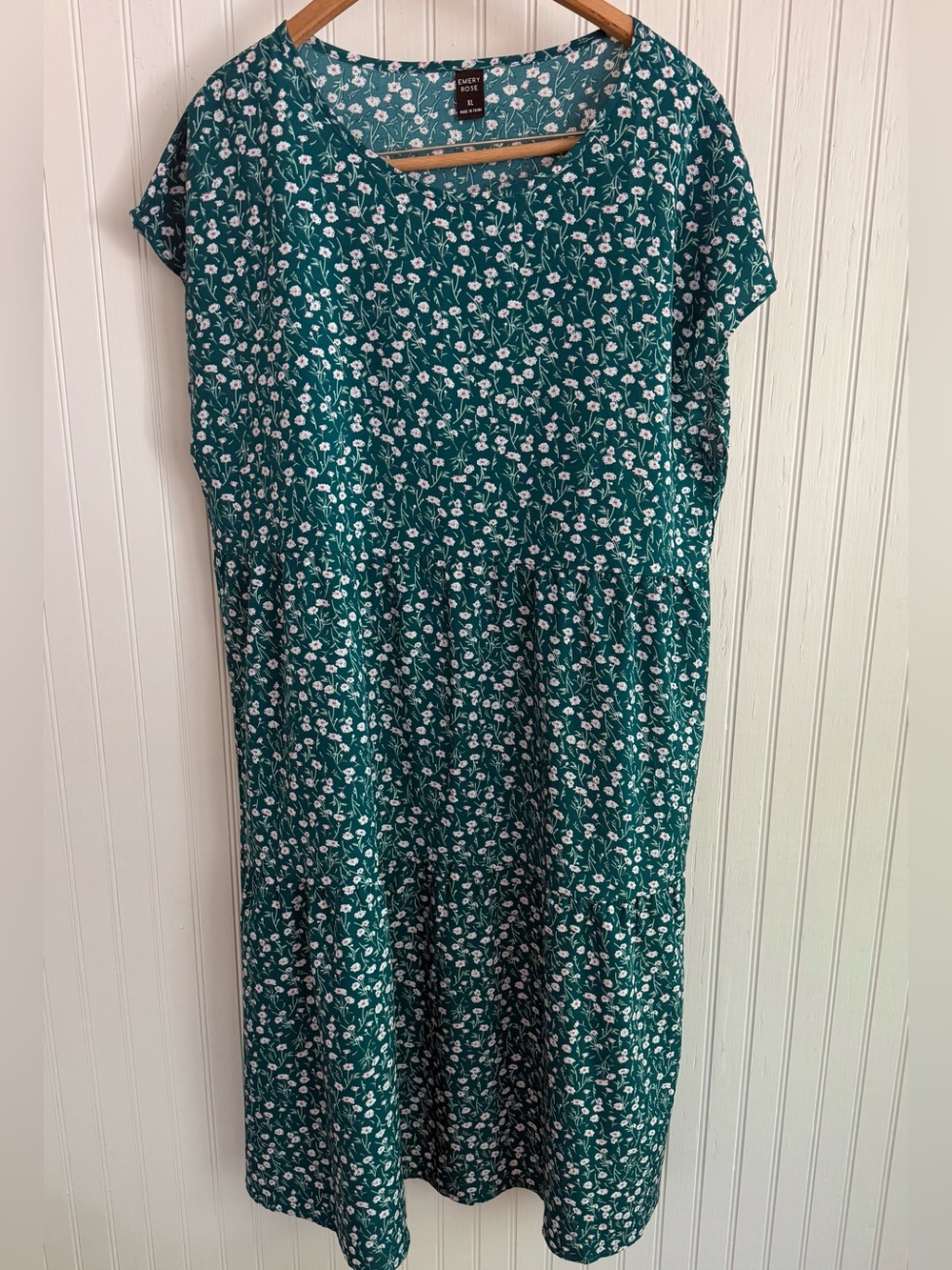 Emery Rose Teal Short Sleeve Dress XL